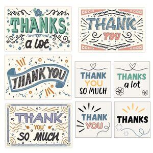 160 Pc Bundle Thank you Cards and Stickers